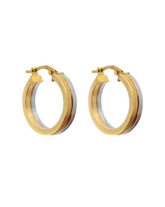 14CT T/T DOUBLE HOOP 5mm/15mm